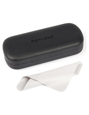 Estuche Duro para Gafas RayLove con Paño de Limpieza - Negro