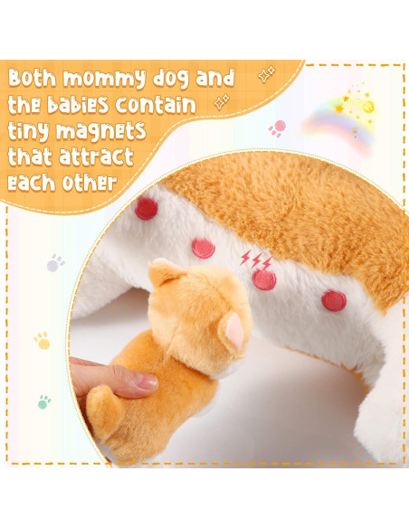 Conjunto de Peluches Mamá Perro Honoson 4 Cachorros Shiba Inu Conjunto de Peluches Mamá Perro Honoson 4 Cachorros Shiba Inu