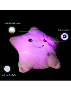 Cojín de Peluche Estrella LED Elfish Rosa 36.8x32.8cm 2