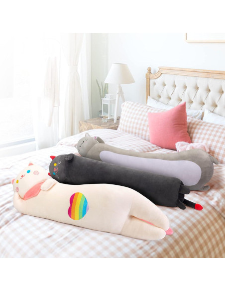 Almohada Gato Negro Peluche Mewaii 110 cm Suave Kawaii Almohada Gato Negro Peluche Mewaii 110 cm Suave Kawaii