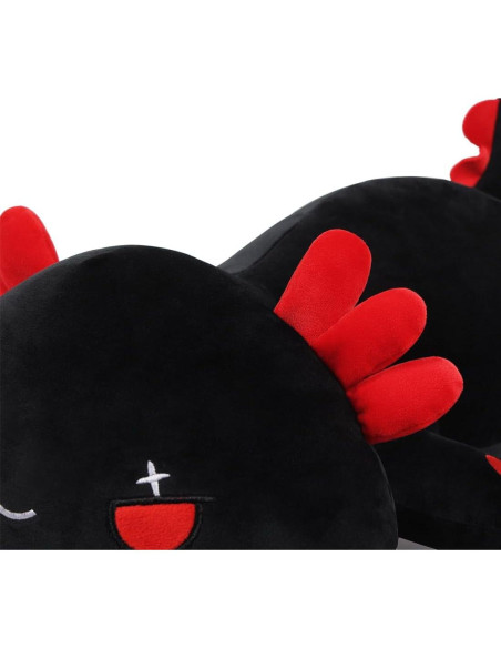 Almohada de Felpa Axolote Negra 50 cm Suave y Kawaii Almohada de Felpa Axolote Negra 50 cm Suave y Kawaii