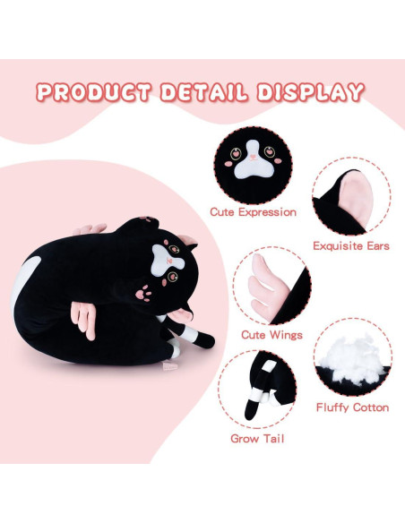 Almohada de Gato de Peluche Zhengzhou 110 cm Suave y Bonita Almohada de Gato de Peluche Zhengzhou 110 cm Suave y Bonita