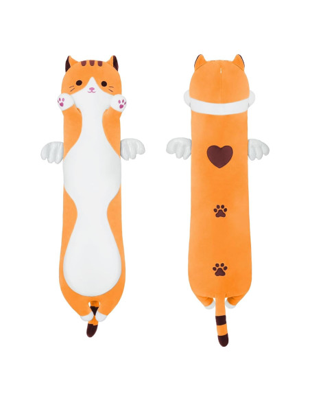 Almohada de Gato de Peluche Amarillo 50cm Suave y Abrazable Almohada de Gato de Peluche Amarillo 50cm Suave y Abrazable