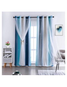 Cortina Blackout Anytime 1 Panel Azul 132x241 cm para Niñas