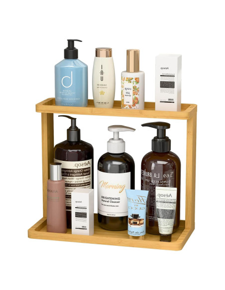 Organizador de Baño PEKER de Bambú Natural 26x21.5x13 cm Organizador de Baño PEKER de Bambú Natural 26x21.5x13 cm