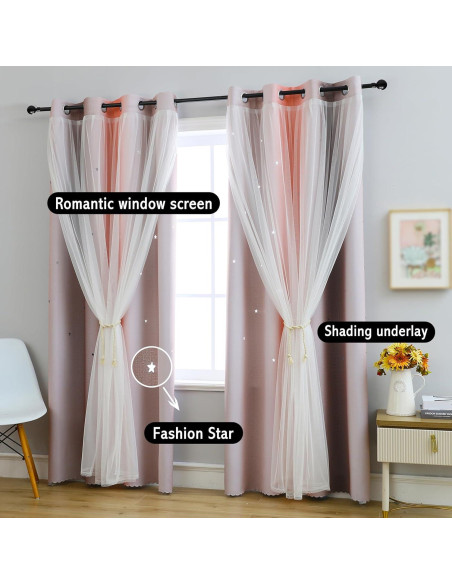 Cortina Opaca Anytime Rosa Gris 132x241 cm para Niñas Cortina Opaca Anytime Rosa Gris 132x241 cm para Niñas