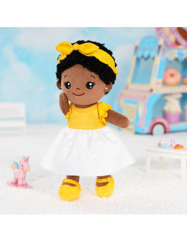 Muñeca de Trapo OUOZZZ Afroamericana 25 cm Suave