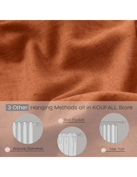 Cortinas KOUFALL Naranjas Quemadas 52x114 cm Pack de 2 Cortinas KOUFALL Naranjas Quemadas 52x114 cm Pack de 2