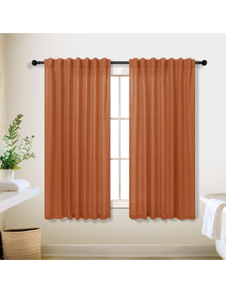 Cortinas KOUFALL Naranjas Quemadas 52x114 cm Pack de 2 Cortinas KOUFALL Naranjas Quemadas 52x114 cm Pack de 2