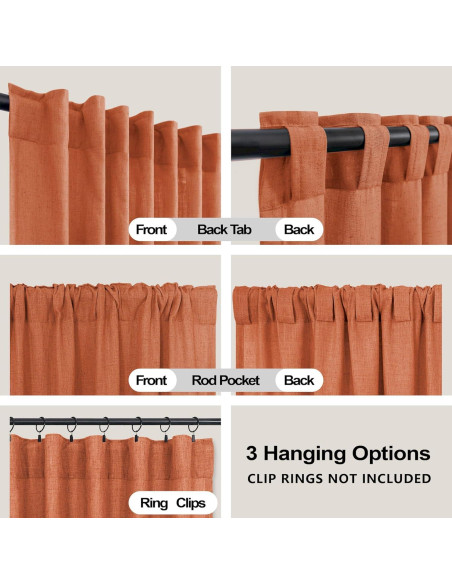 Cortinas KOUFALL Naranjas Quemadas 52x114 cm Pack de 2 Cortinas KOUFALL Naranjas Quemadas 52x114 cm Pack de 2