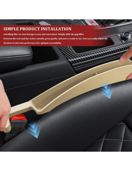 Relleno de Espacio entre Asientos de Coche Lyxheth Beige 2PCS Relleno de Espacio entre Asientos de Coche Lyxheth Beige 2PCS