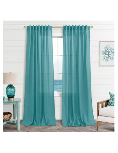 Cortinas KOUFALL 2 Paneles Lino Semitransparentes 52x213 cm