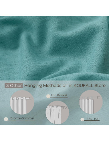 Cortinas KOUFALL 2 Paneles Lino Semitransparentes 52x213 cm