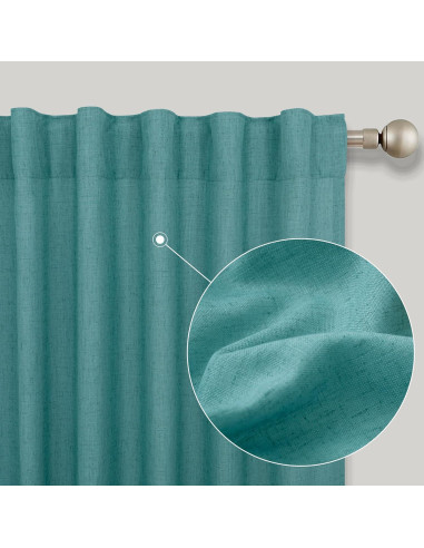 Cortinas KOUFALL 2 Paneles Lino Semitransparentes 52x213 cm