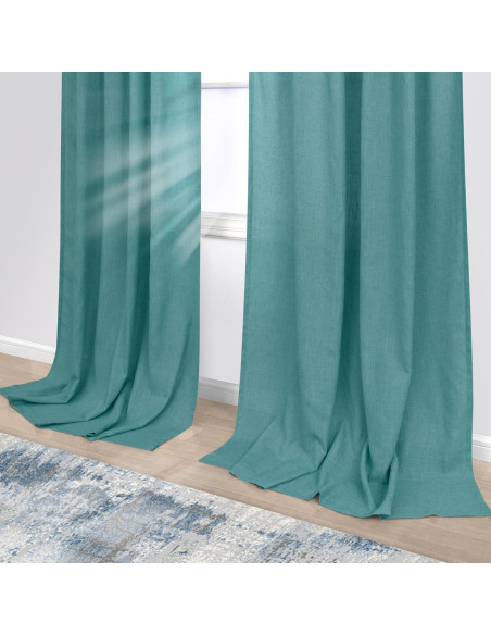 Cortinas KOUFALL 2 Paneles Lino Semitransparentes 52x213 cm Cortinas KOUFALL 2 Paneles Lino Semitransparentes 52x213 cm