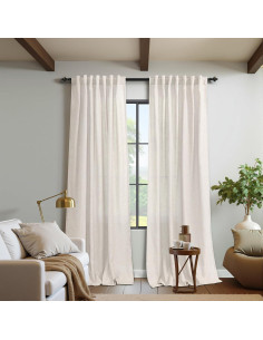 Cortinas KOUFALL 2 Paneles Lino Natural 2.59m Filtrado Luz 2