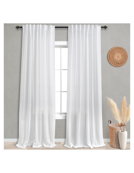 Cortinas Transparentes KOUFALL 52x274 cm Juego 2 Paneles Cortinas Transparentes KOUFALL 52x274 cm Juego 2 Paneles