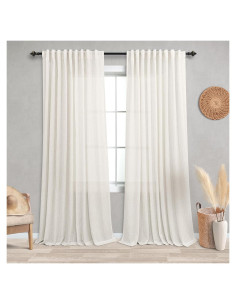 Cortinas KOUFALL 72x84 cm Lino Transparente Juego de 2