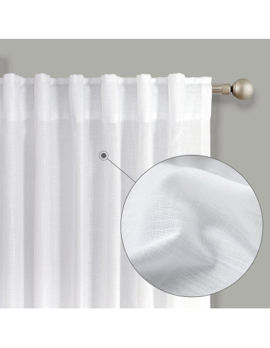 Cortinas Lino KOUFALL 152x213 cm 2 Paneles Filtrado Luz