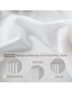 Cortinas Cortas KOUFALL Blancas 52x114 cm Pack 2 2