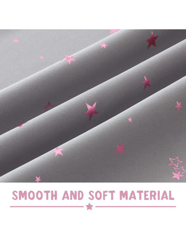 Cortinas Blackout PrinceDeco 2 Paneles Estrellas Rosa 52x84cm