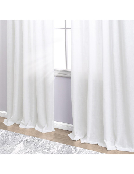 Cortinas Sheer KOUFALL 2 Paneles 152x243 cm Lino/Poliéster Cortinas Sheer KOUFALL 2 Paneles 152x243 cm Lino/Poliéster