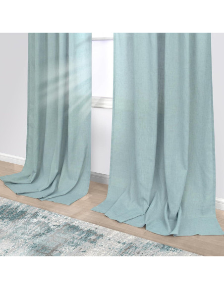 Cortinas Transparentes KOUFALL Verde Mar 52x274 cm 2 Paneles Cortinas Transparentes KOUFALL Verde Mar 52x274 cm 2 Paneles