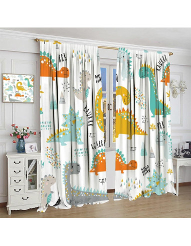 Cortina Opaca Kurtect Dinosaurio 106x137 cm 2 Piezas