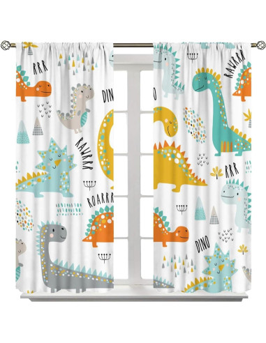Cortina Opaca Kurtect Dinosaurio 106x137 cm 2 Piezas