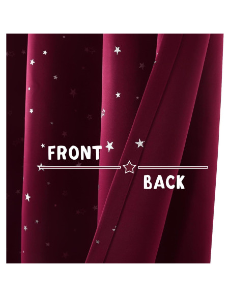 Cortinas Blackout PrinceDeco 2 Paneles Estrellas Burdeos 132x137cm Cortinas Blackout PrinceDeco 2 Paneles Estrellas Burdeos 132x137cm