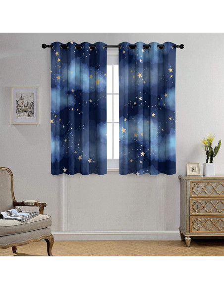 Cortinas Opacas Llylumty Estrelladas 53.5x160cm Juego 2 Cortinas Opacas Llylumty Estrelladas 53.5x160cm Juego 2