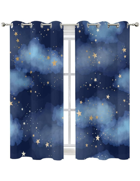 Cortinas Opacas Llylumty Estrelladas 53.5x160cm Juego 2 Cortinas Opacas Llylumty Estrelladas 53.5x160cm Juego 2
