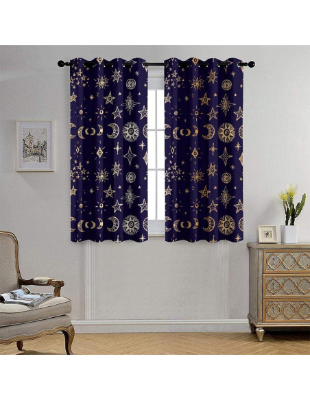 Cortinas Blackout Llylumty Estrellas y Planetas 107x114cm Cortinas Blackout Llylumty Estrellas y Planetas 107x114cm