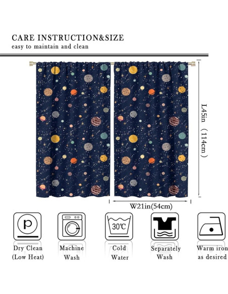 Cortinas Decorativas Astronauta 53.5x114cm Juego de 2 Cortinas Decorativas Astronauta 53.5x114cm Juego de 2