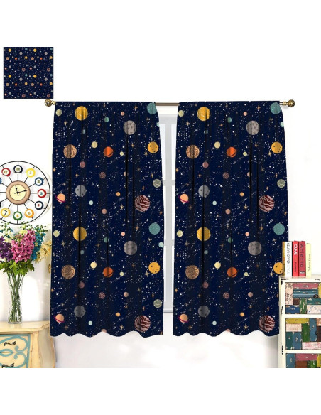 Cortinas Decorativas Astronauta 53.5x114cm Juego de 2 Cortinas Decorativas Astronauta 53.5x114cm Juego de 2