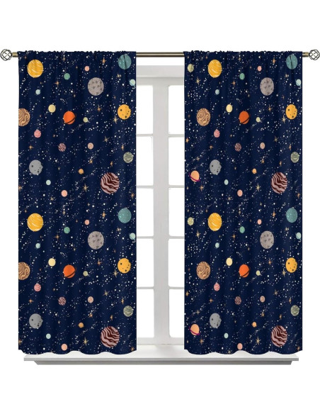 Cortinas Decorativas Astronauta 53.5x114cm Juego de 2 Cortinas Decorativas Astronauta 53.5x114cm Juego de 2