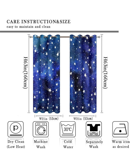 Cortinas Opacas Llylumty Espacial 53.5x114cm Juego de 2 Cortinas Opacas Llylumty Espacial 53.5x114cm Juego de 2