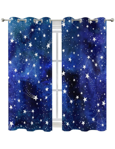 Cortinas Opacas Llylumty Espacial 53.5x114cm Juego de 2