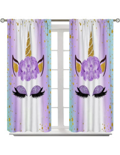 Cortinas Blackout Unicornio SXXLDNG 2 Paneles 106x213 cm 2