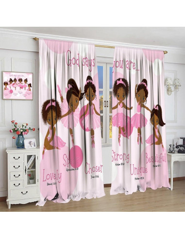Cortinas para Niñas SXXLDNG 2 Paneles 53x53 cm Rosa