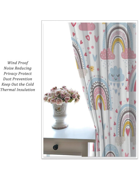 Cortinas Boho Arcoíris para Niños 2 Paneles 70x160 cm Cortinas Boho Arcoíris para Niños 2 Paneles 70x160 cm