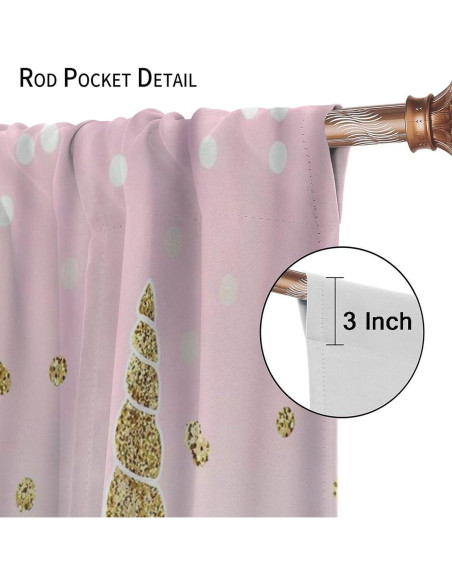 Cortinas de Unicornio SXXLDNG 2 Paneles Rosa Estrellas Cortinas de Unicornio SXXLDNG 2 Paneles Rosa Estrellas