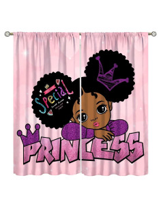 Cortinas de Niña SXXLDNG Rosa y Negra 2 Paneles 53x135 cm