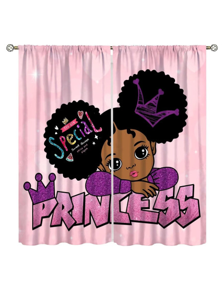 Cortinas de Niña SXXLDNG Rosa y Negra 2 Paneles 53x135 cm Cortinas de Niña SXXLDNG Rosa y Negra 2 Paneles 53x135 cm