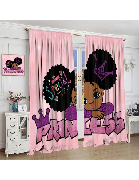 Cortinas de Niña SXXLDNG Rosa y Negra 2 Paneles 53x135 cm Cortinas de Niña SXXLDNG Rosa y Negra 2 Paneles 53x135 cm