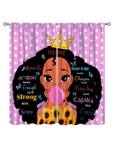 Cortinas Rosadas para Niñas SXXLDNG 2 Paneles 54x53 cm