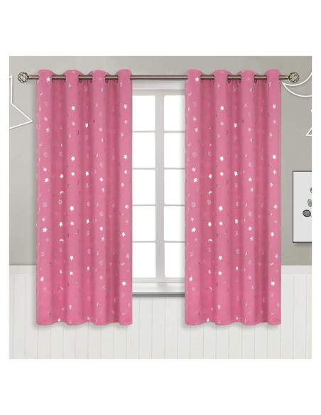 Cortinas Opacas BGment Rosa 52x160 cm 2 Paneles Aislantes Cortinas Opacas BGment Rosa 52x160 cm 2 Paneles Aislantes
