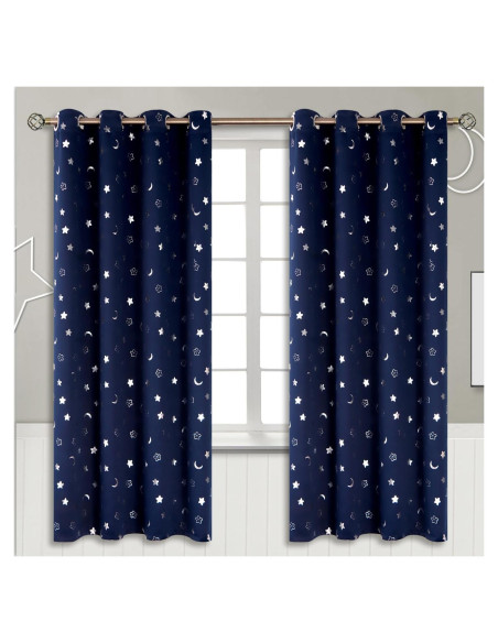 Cortinas Opacas BGment 2 Paneles 52x183 cm Estrellas Luna Cortinas Opacas BGment 2 Paneles 52x183 cm Estrellas Luna