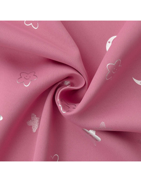 Cortinas Opacas BGment Rosa 2 Paneles 160x106 cm Estrellas Cortinas Opacas BGment Rosa 2 Paneles 160x106 cm Estrellas