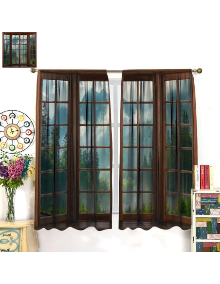 Cortinas Opacas ShiTingYu 2 Paneles 53x160 cm Paisaje Cortinas Opacas ShiTingYu 2 Paneles 53x160 cm Paisaje